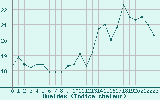 Courbe de l'humidex pour Le Mans (72)