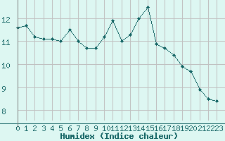 Courbe de l'humidex pour Agen (47)