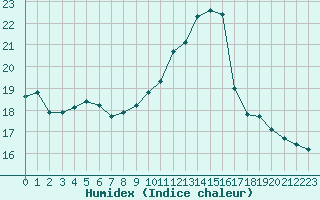 Courbe de l'humidex pour Cognac (16)