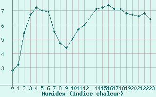 Courbe de l'humidex pour Champagne-sur-Seine (77)