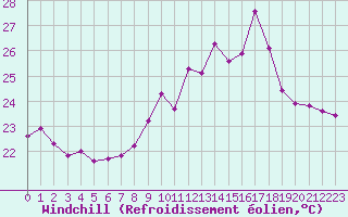 Courbe du refroidissement olien pour Ile du Levant (83)