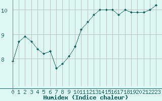 Courbe de l'humidex pour Ile de Groix (56)