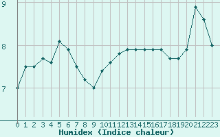 Courbe de l'humidex pour Villacoublay (78)