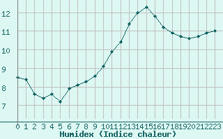 Courbe de l'humidex pour Nmes - Garons (30)