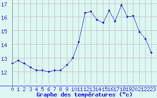 Courbe de tempratures pour Mont-Saint-Vincent (71)