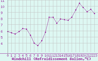 Courbe du refroidissement olien pour Brive-Laroche (19)
