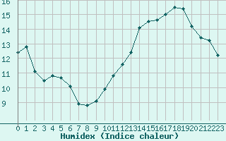 Courbe de l'humidex pour Roissy (95)