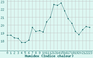 Courbe de l'humidex pour Sarzeau (56)