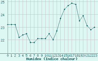 Courbe de l'humidex pour Biarritz (64)