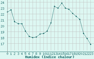 Courbe de l'humidex pour Jan (Esp)