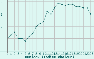 Courbe de l'humidex pour Toulouse-Blagnac (31)