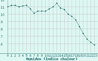 Courbe de l'humidex pour Cap Ferret (33)