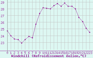 Courbe du refroidissement olien pour Cavalaire-sur-Mer (83)