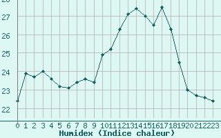 Courbe de l'humidex pour Cap Ferret (33)