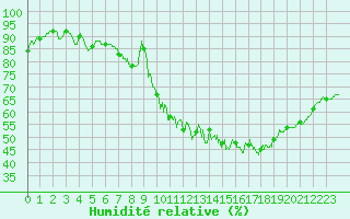 Courbe de l'humidit relative pour Belfort-Dorans (90)