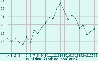 Courbe de l'humidex pour Cap Ferret (33)