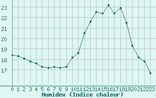 Courbe de l'humidex pour Niort (79)