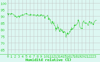 Courbe de l'humidit relative pour Castelnau-Magnoac (65)
