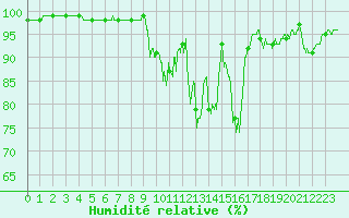 Courbe de l'humidit relative pour Grenoble CEA (38)
