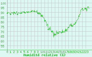Courbe de l'humidit relative pour Castelnau-Magnoac (65)