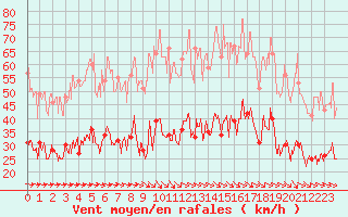 Courbe de la force du vent pour Cornus (12)