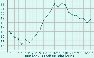 Courbe de l'humidex pour Gruissan (11)