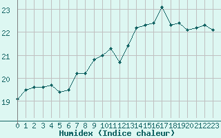 Courbe de l'humidex pour Pointe de Chassiron (17)