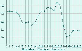 Courbe de l'humidex pour Brigueuil (16)
