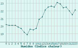 Courbe de l'humidex pour Pointe de Chassiron (17)