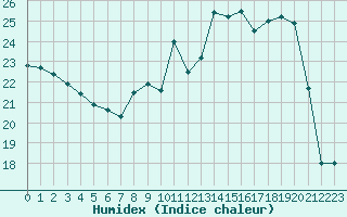 Courbe de l'humidex pour Blois (41)