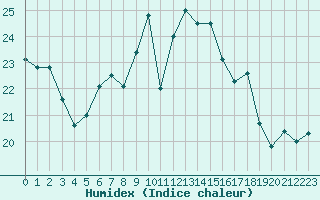 Courbe de l'humidex pour Montroy (17)