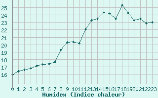 Courbe de l'humidex pour Cherbourg (50)