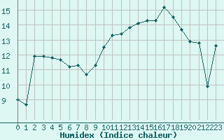 Courbe de l'humidex pour Selonnet (04)