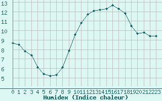 Courbe de l'humidex pour Radinghem (62)