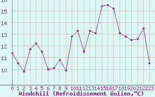 Courbe du refroidissement olien pour Ile Rousse (2B)