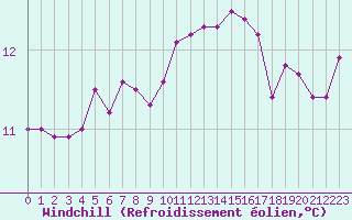 Courbe du refroidissement olien pour Niort (79)