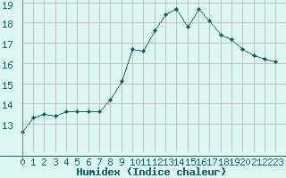 Courbe de l'humidex pour Voiron (38)