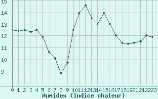 Courbe de l'humidex pour Calvi (2B)