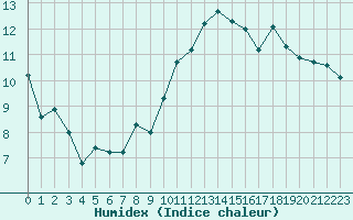 Courbe de l'humidex pour Dijon / Longvic (21)