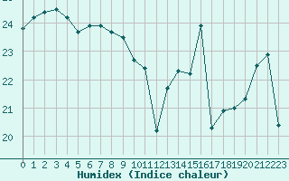 Courbe de l'humidex pour Puissalicon (34)