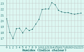 Courbe de l'humidex pour Marignane (13)