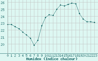 Courbe de l'humidex pour Pointe de Chassiron (17)