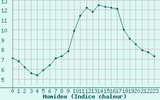 Courbe de l'humidex pour Sain-Bel (69)