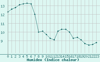 Courbe de l'humidex pour Angliers (17)