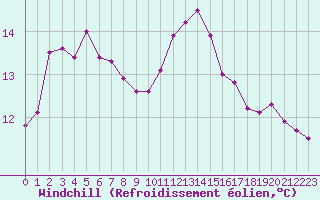 Courbe du refroidissement olien pour Pointe de Chassiron (17)