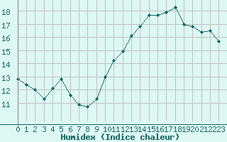 Courbe de l'humidex pour Jan (Esp)