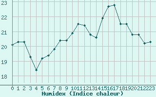 Courbe de l'humidex pour Cap Ferret (33)