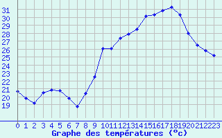 Courbe de tempratures pour Muret (31)