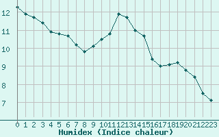 Courbe de l'humidex pour Besanon (25)