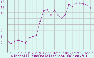 Courbe du refroidissement olien pour Le Talut - Belle-Ile (56)